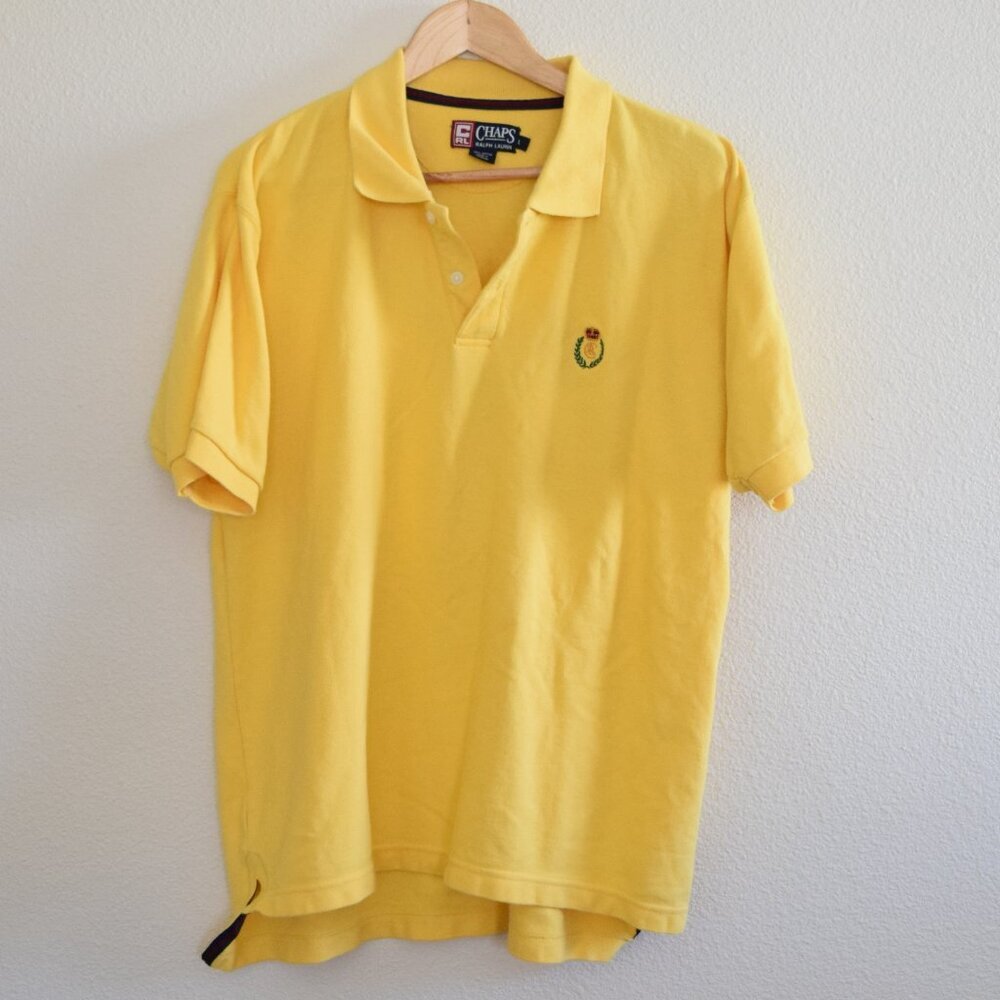 CHAPS RALPH LAUREN Casual Polo Shirt In Yellow Size Large